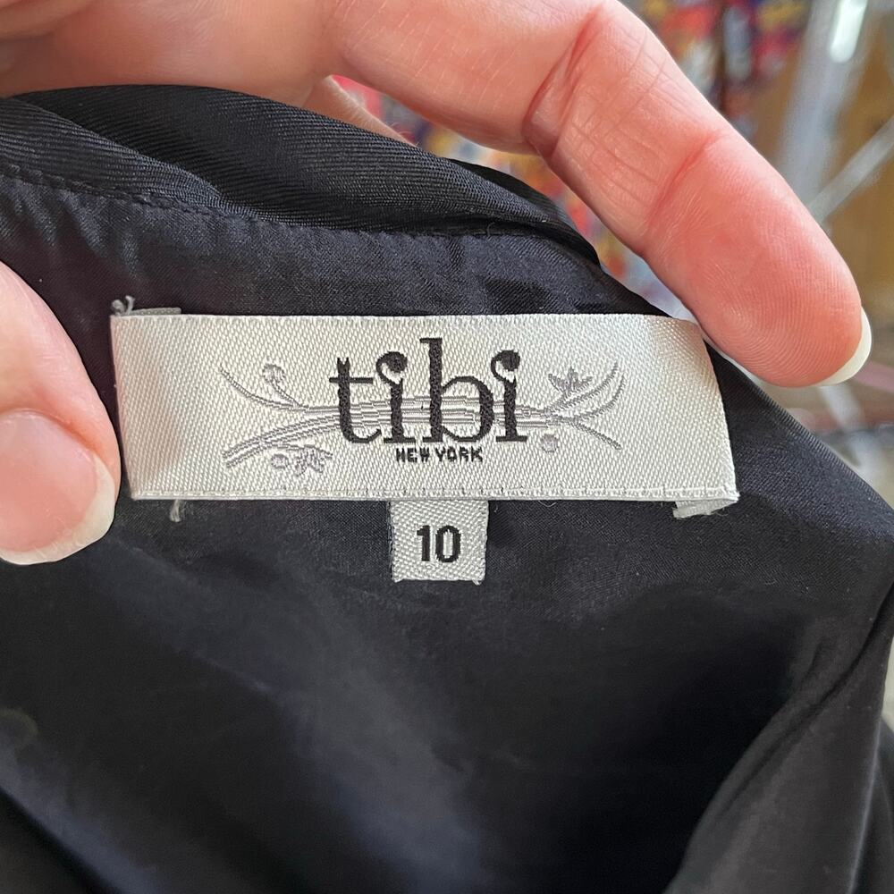 Tibi Black & Colorful Abstract Mini Shift Dress 1… - image 7